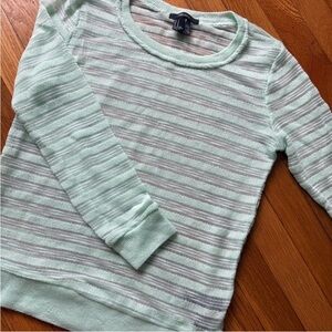 Mint Striped Long Sleeve Top (M)